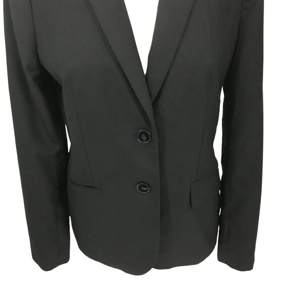 J Crew Factory Black Lightweight Wool Blazer Size 6 Lined Jacket Career 2 Button - Picture 6 of 13
